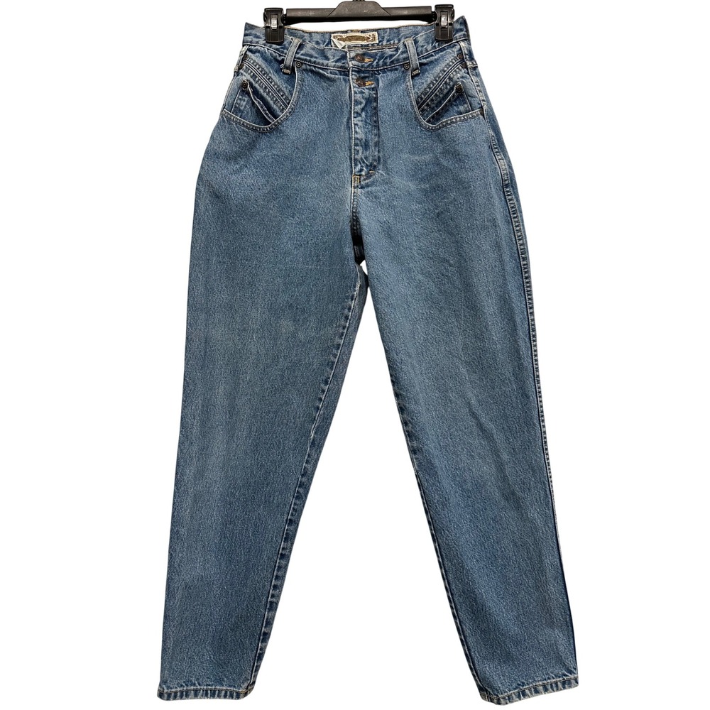 VTG‎ Paris Sport Club Vintage High Waisted Light Wash Mom Jeans Women's Size 12